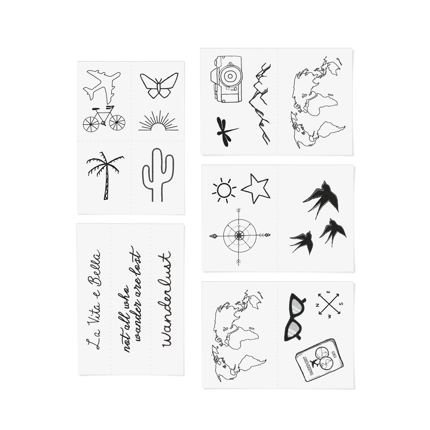 Destination Temporary Tattoo Pack