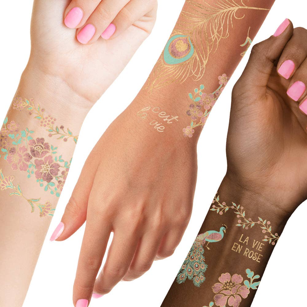 CAMILLE metallic temporary tattoo pack