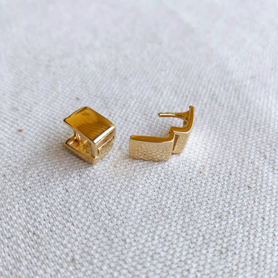 18k Gold Filled Square Clicker Earrings