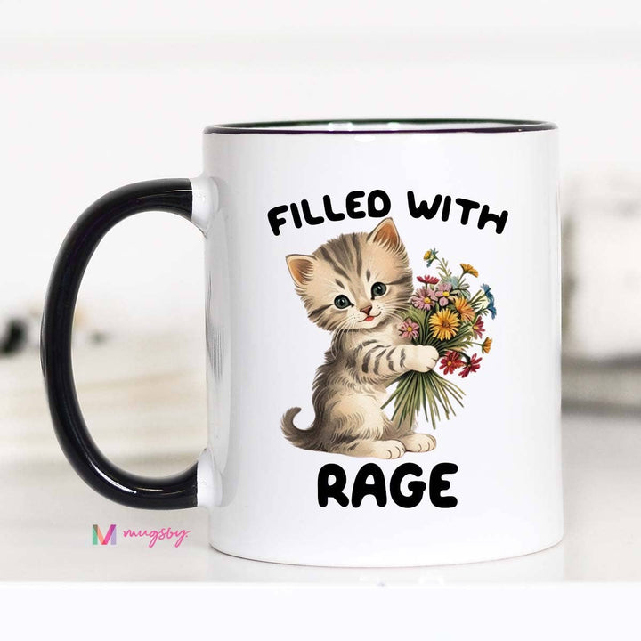 Funny Mug 11oz-Filled with Rage Kitten