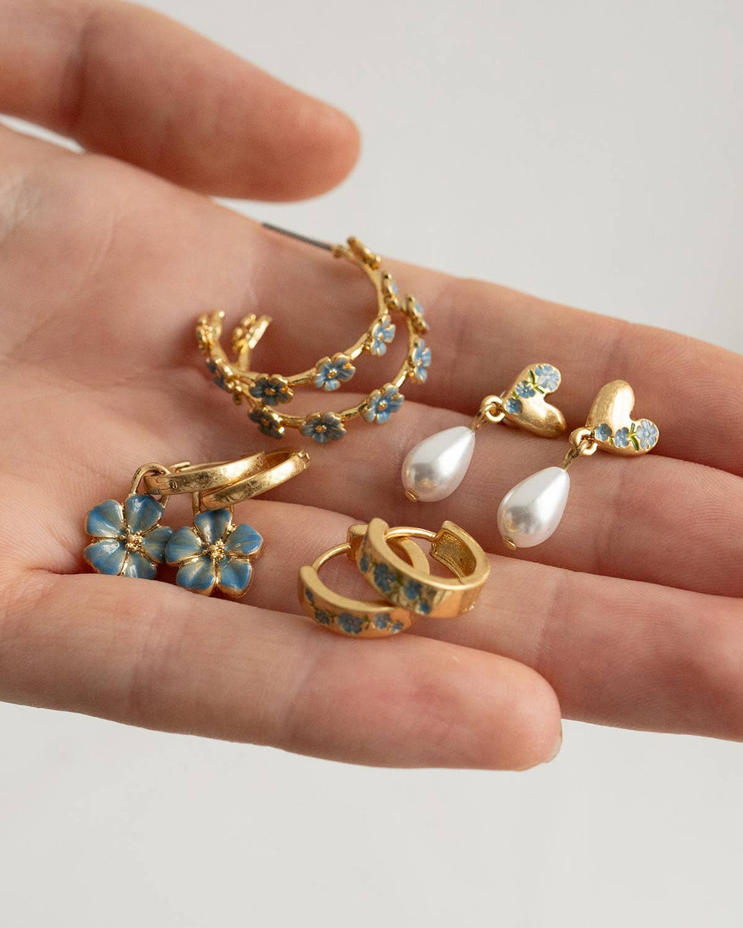 Forget Me Not Charm Huggies