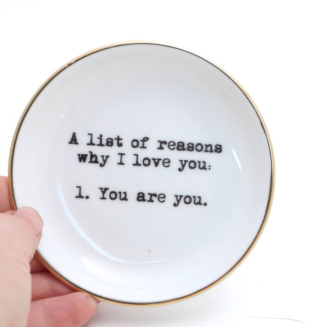 Reasons I Love You Ring Dish,with 22K Gold, ring holder