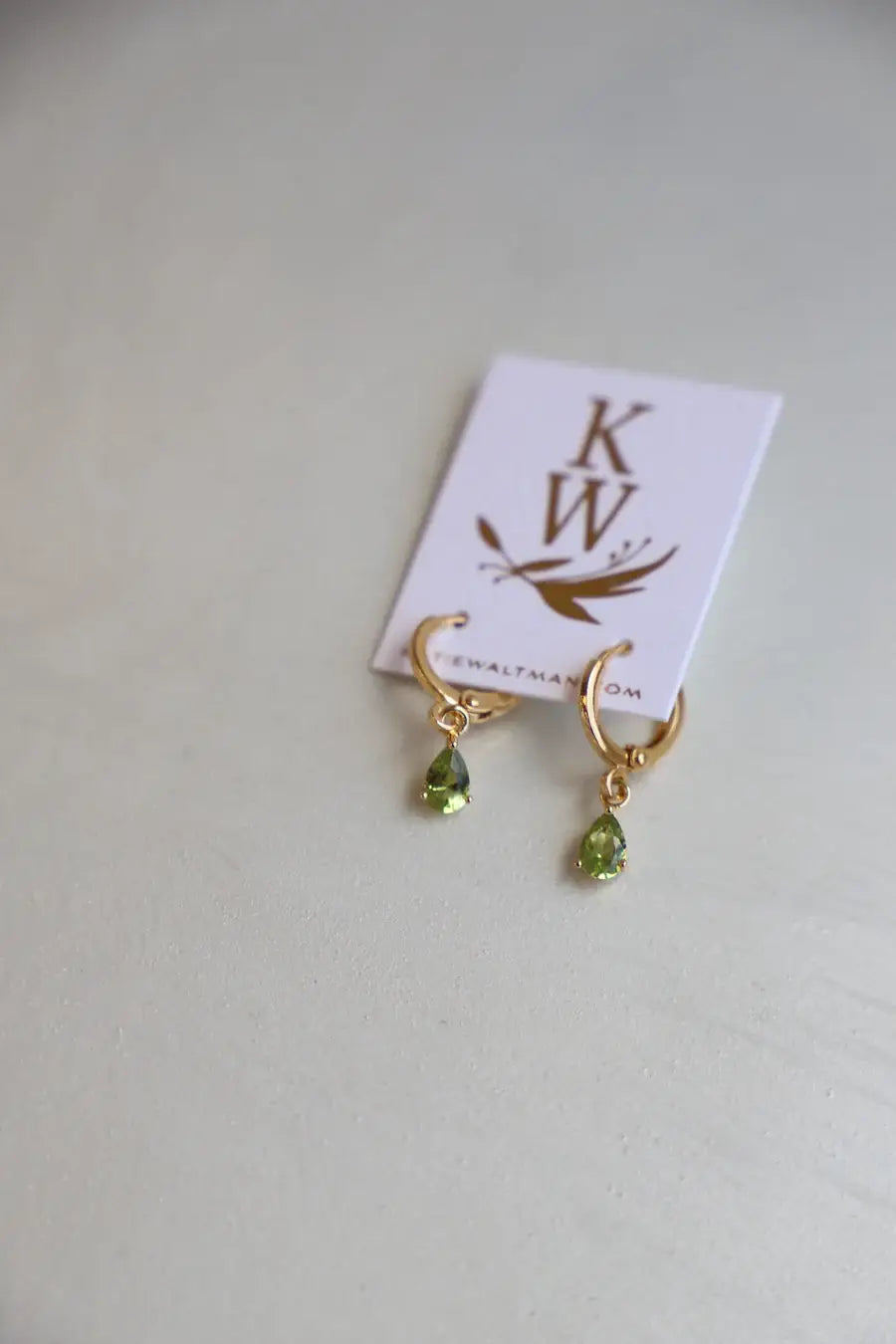 E1590 Gold Earrings-Birthstone Teardrop