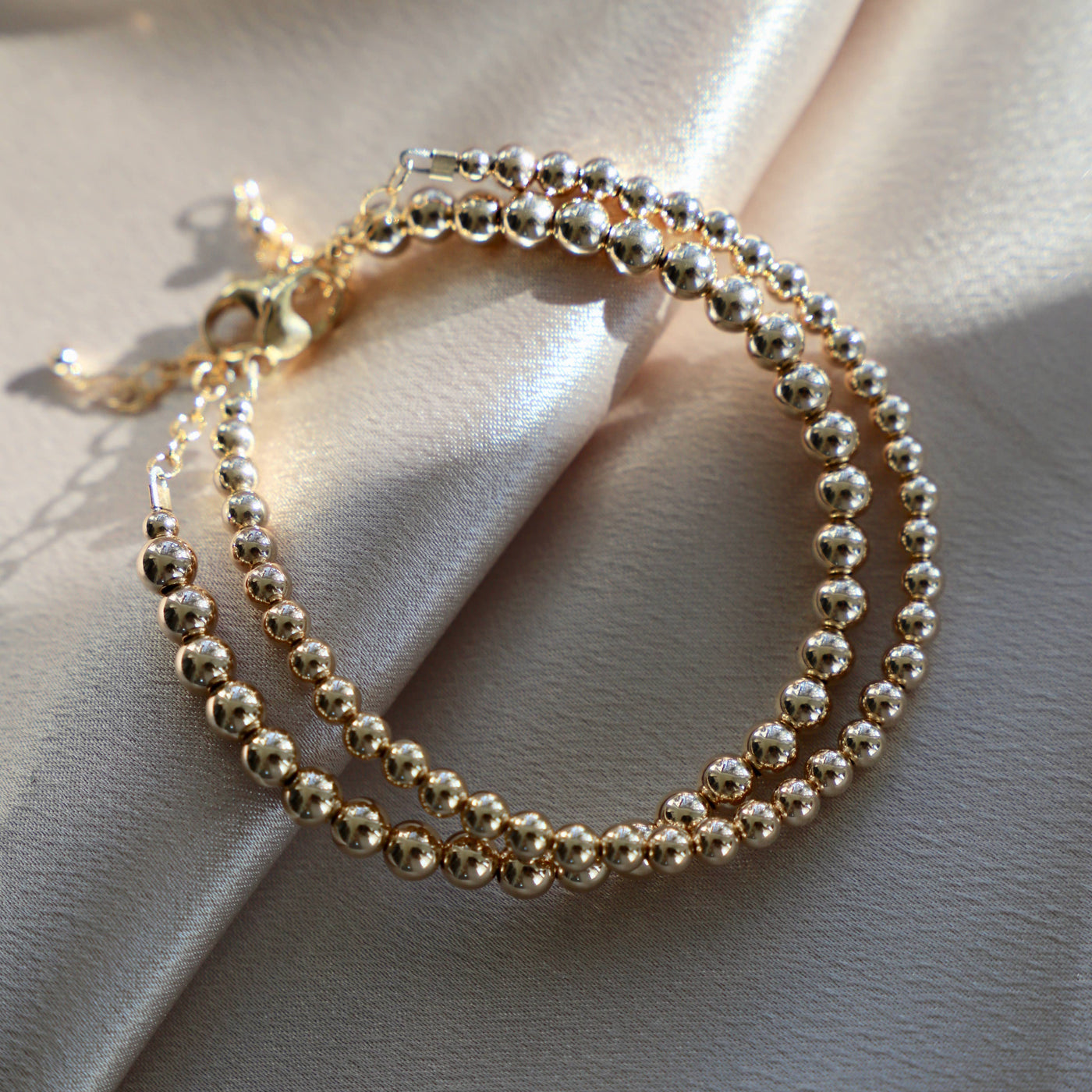 B1126 Gold Bracelet-Gold Filled Beaded