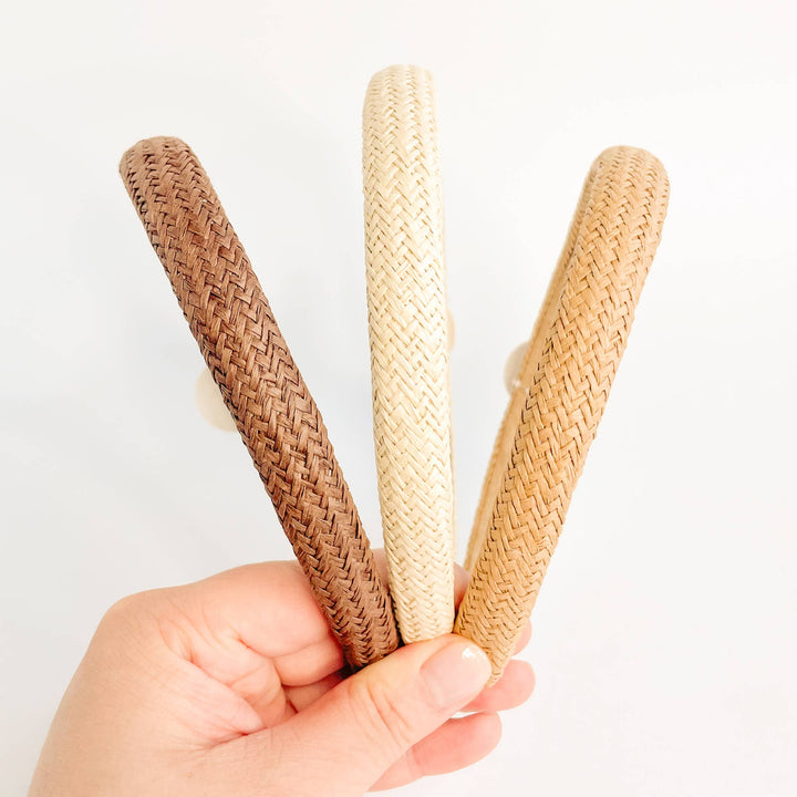 Skinny Natural Rattan Straw Headband