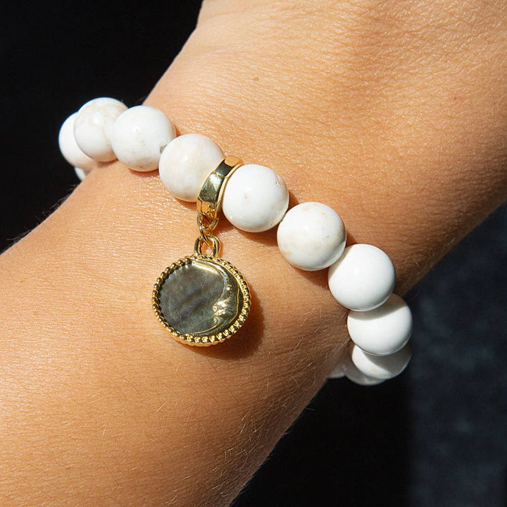 Gold Charm-Sun & Moon Mother of Pearl