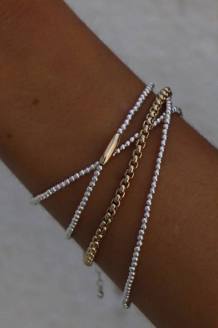 B1197G Bracelet-Nova Holland Round Box Chain Gold SMALL