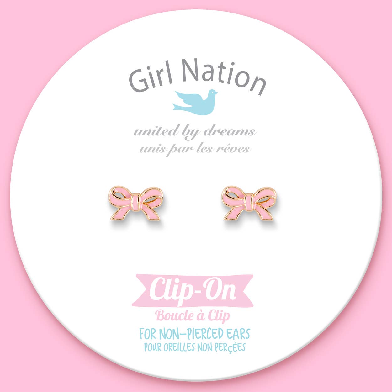 CLIP ON Cutie Earrings- Pretty Pink Bow