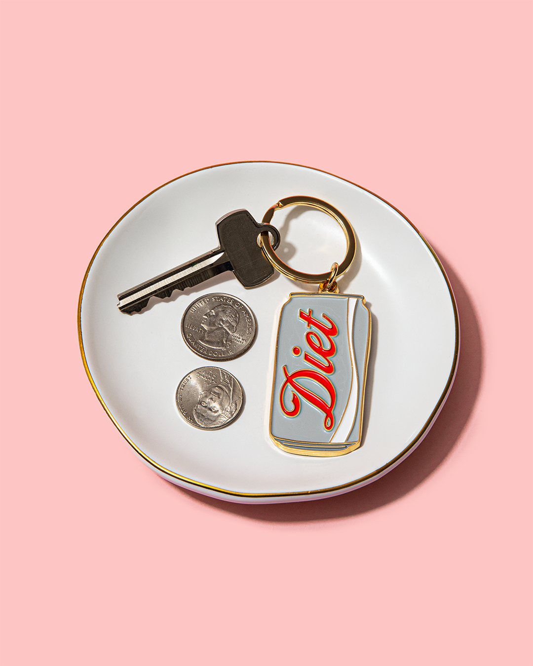 Enamel Keychain-Diet Soda Can
