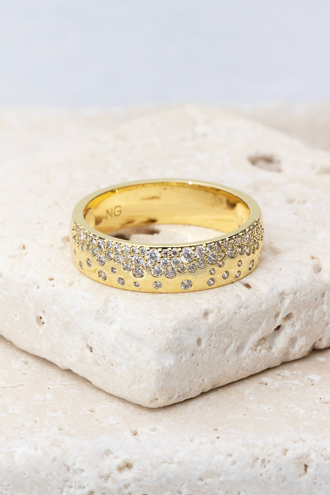 Ring-14k Gold Plate Champagne Fizz