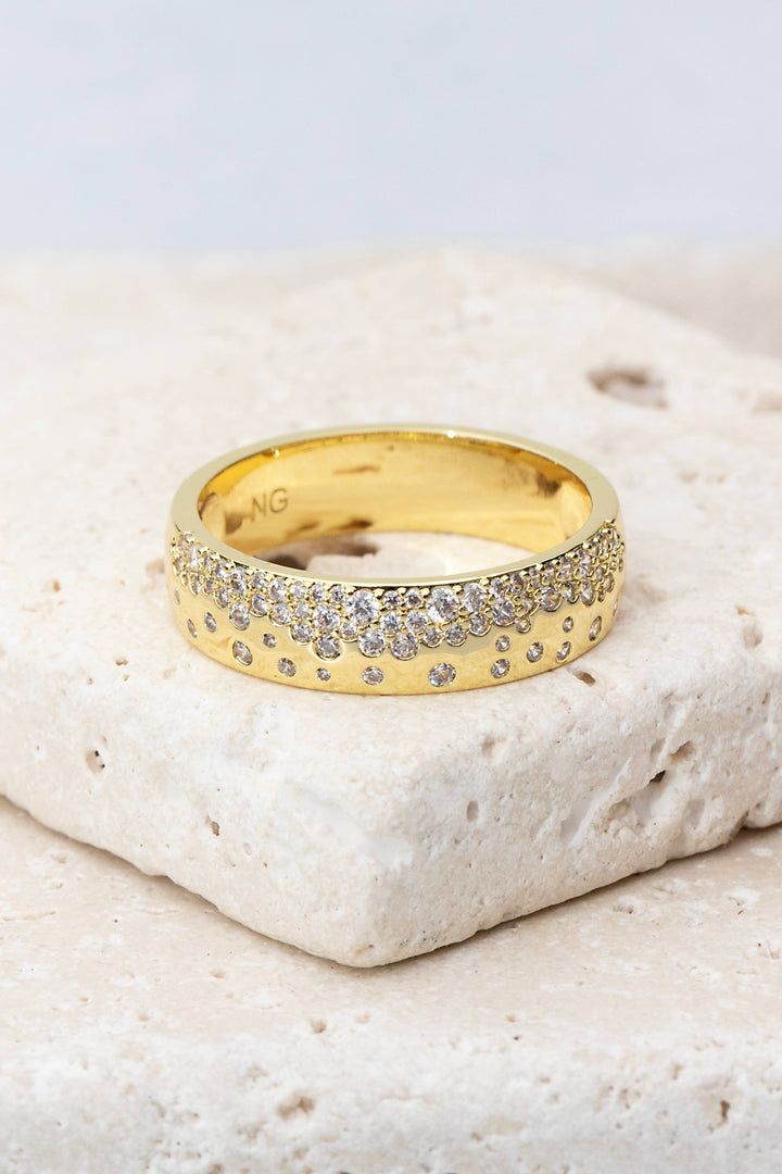 Ring-14k Gold Plate Champagne Fizz