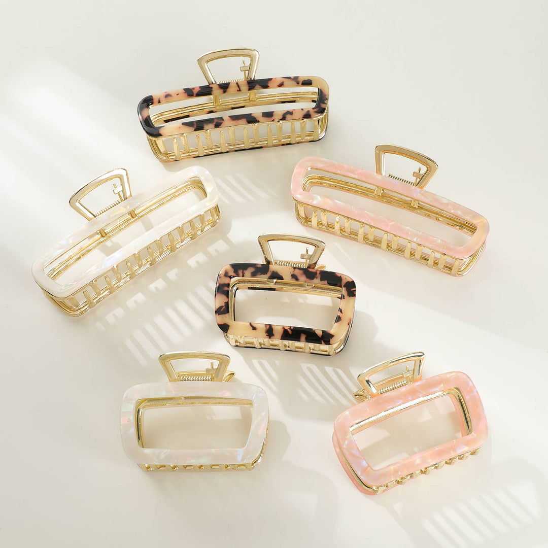 Harlow | Hollow Rectangle Metal Eco-Friendly Claw Clip
