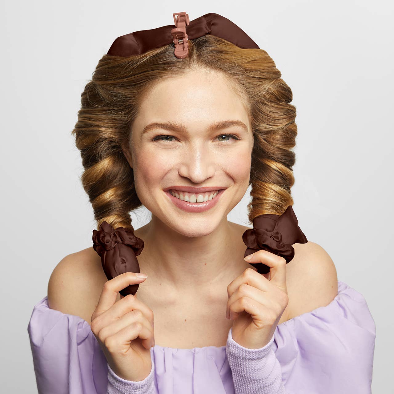 XL Satin Heatless Curling Set - Chocolate