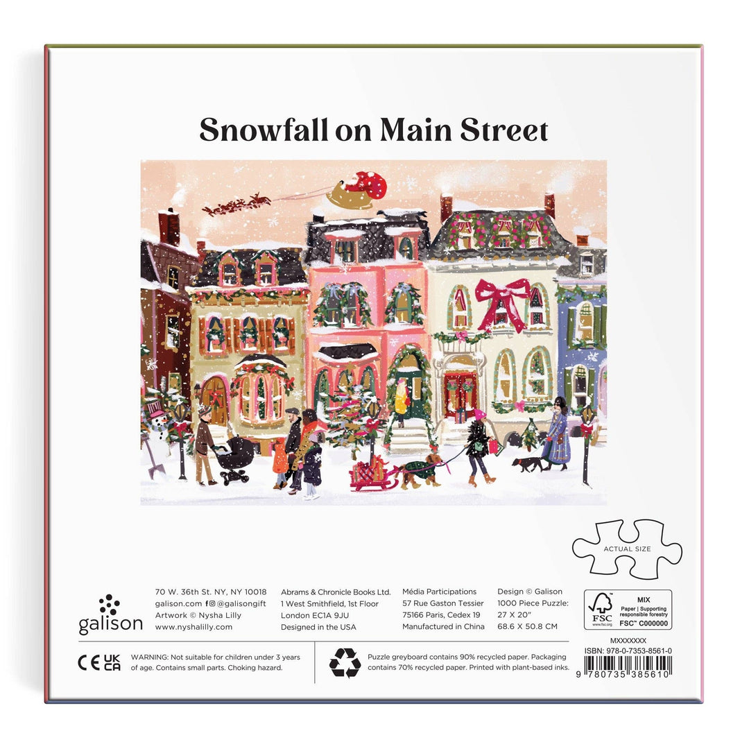 Puzzle-Snowfall on Main Street 1000 Piece Foil Puzzle