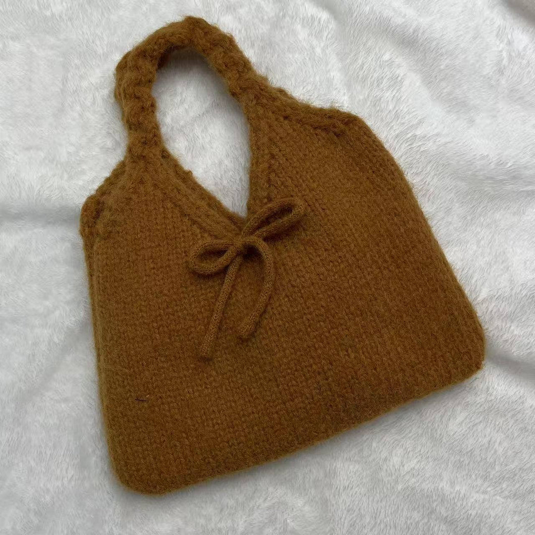 Cute Bow Knot Knit Handbag Underarm Bag DP25H585