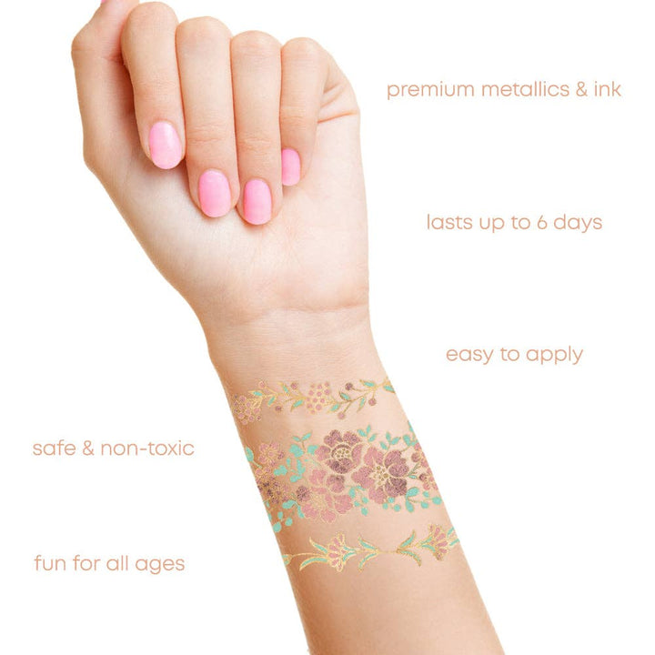 CAMILLE metallic temporary tattoo pack
