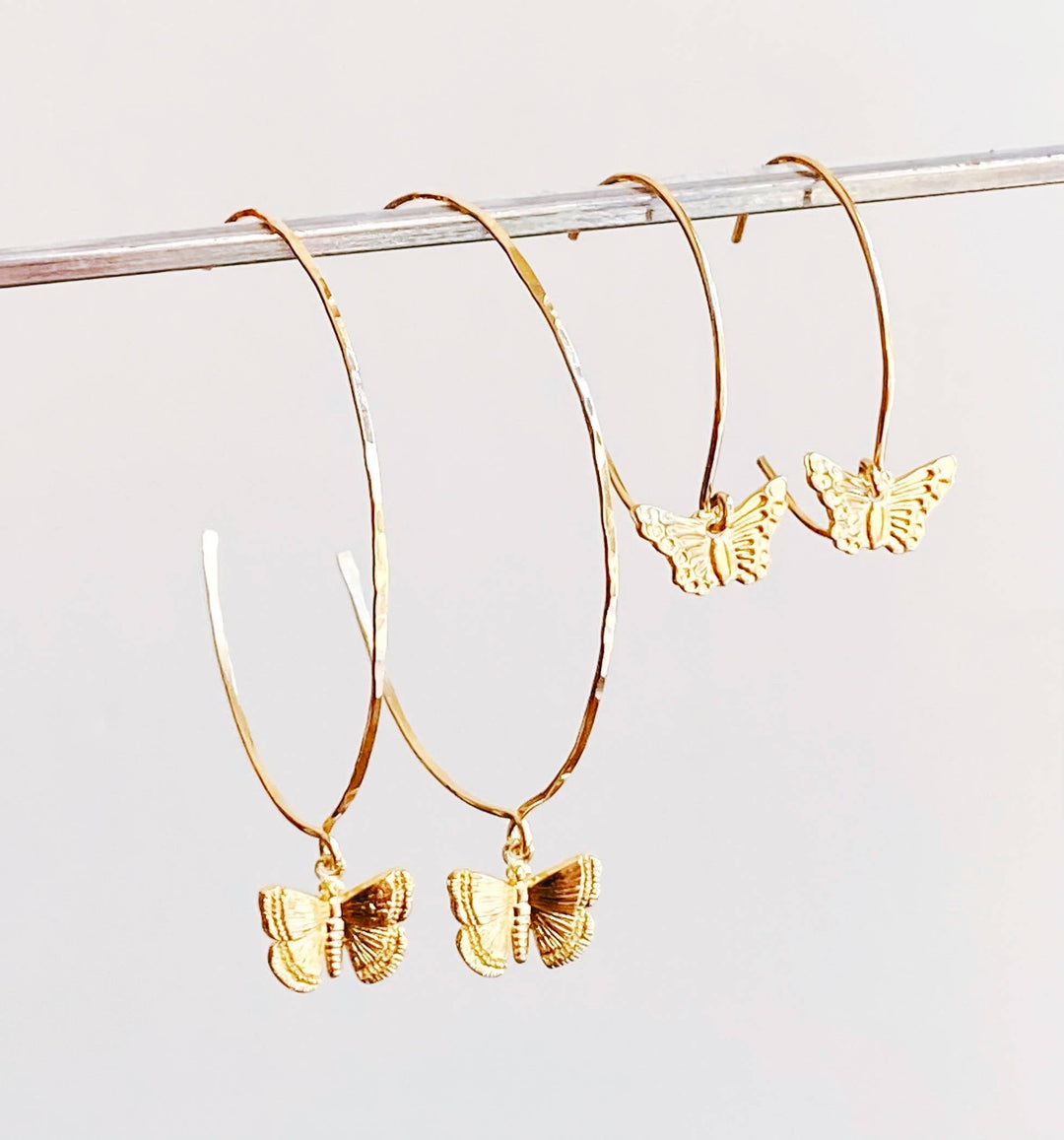 Earrings-Large butterfly hoop