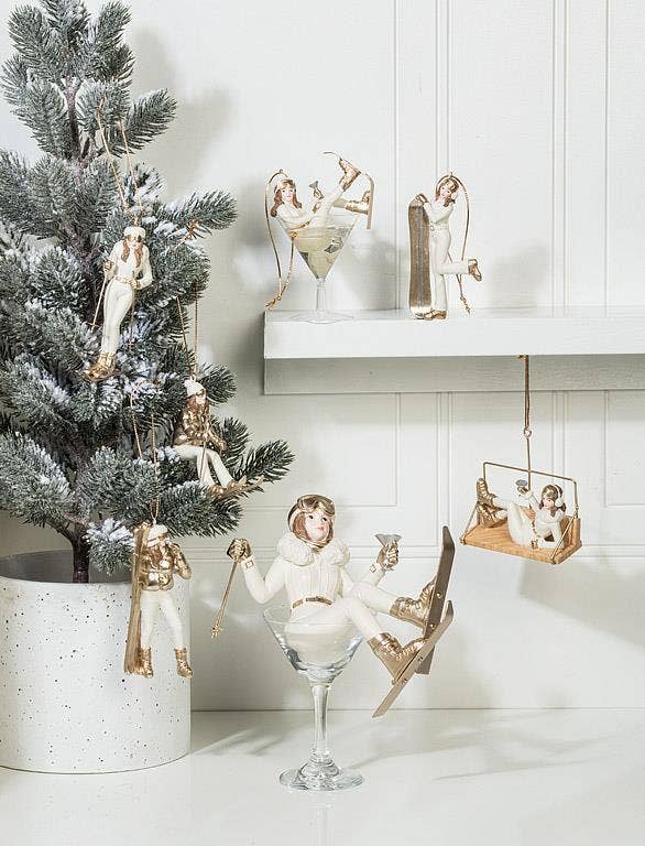 Ornament-Standing Skier Gal