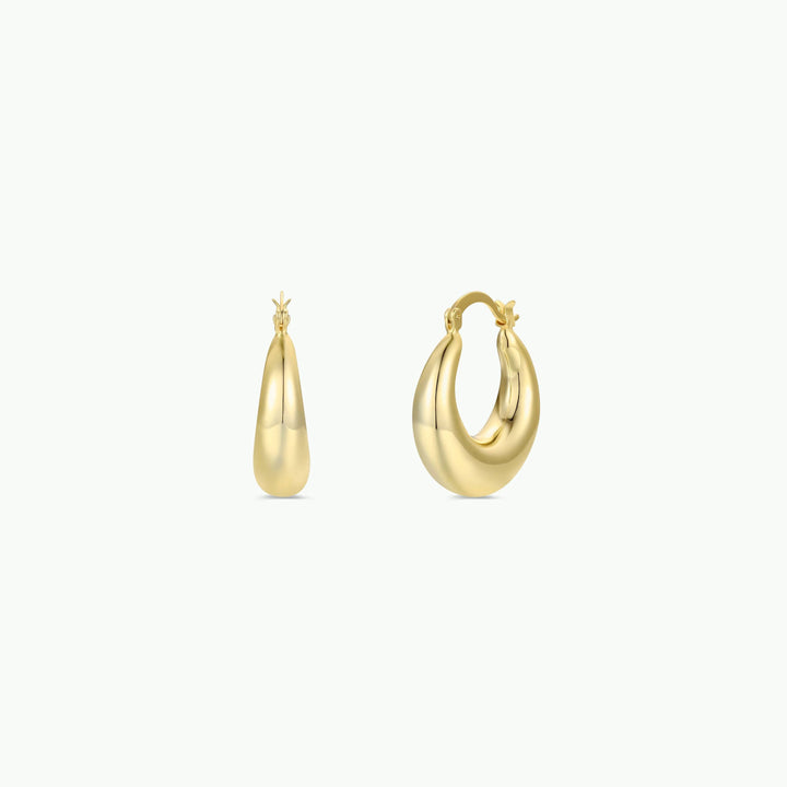Earrings-Gold Wide Sculptural Hoop