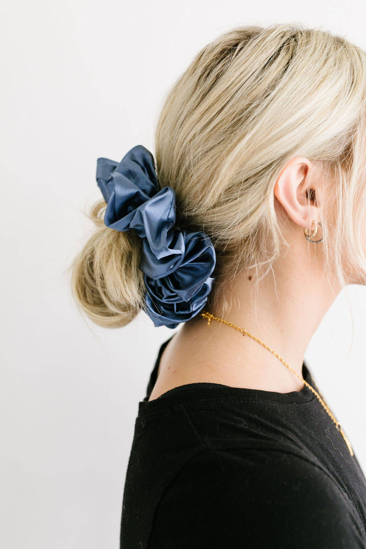 Midnight Moon Satin Jumbo Scrunchie