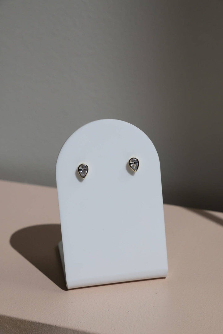 E1834G Earrings-Goldie Pear Studs