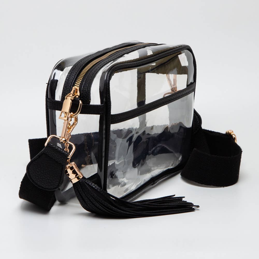 Tassel Crossbody Bag-Transparent