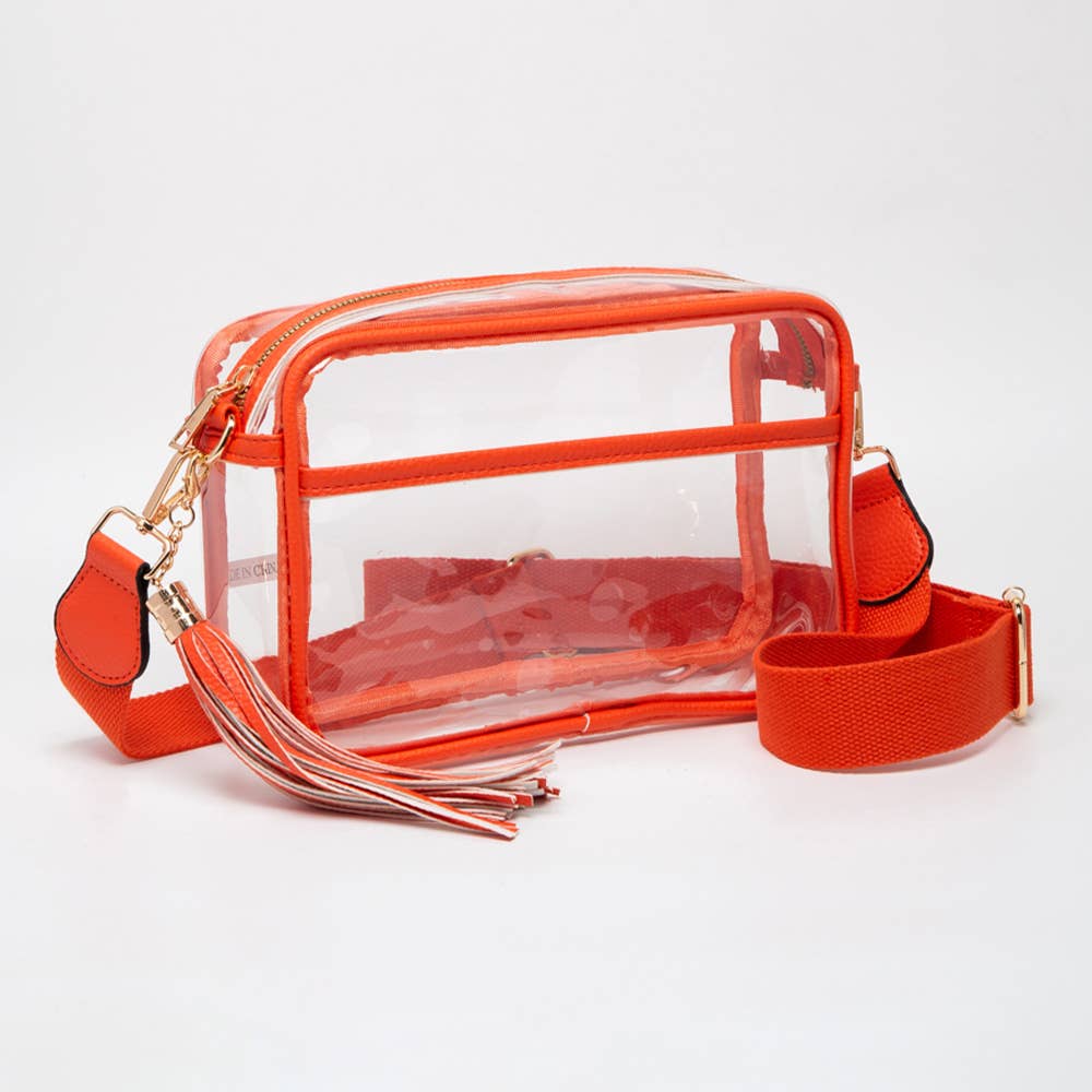 Tassel Crossbody Bag-Transparent