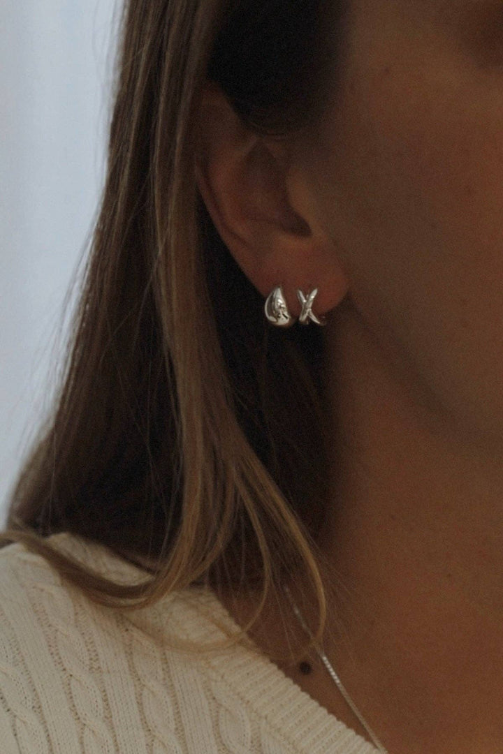 E1767S Silver Earrings-Dome