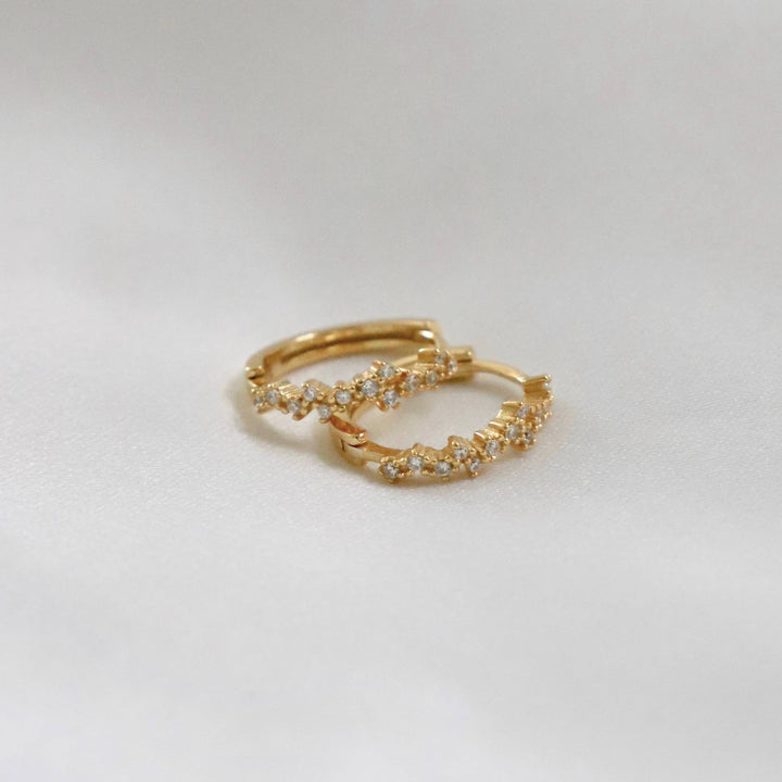 E1412S Silver Earrings-Starry Night Huggies