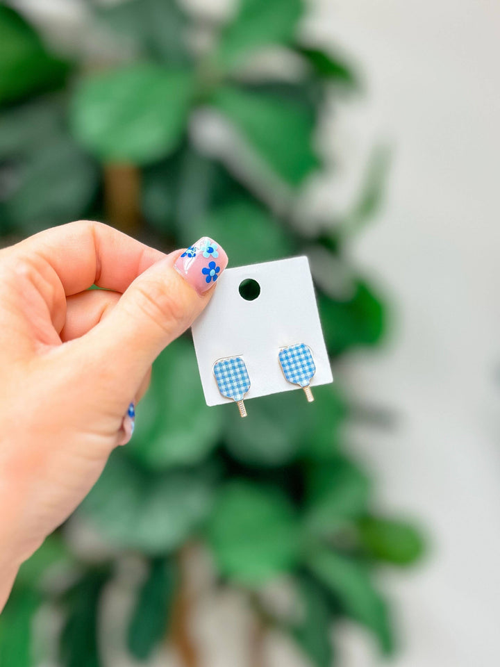 Enamel Stud Earrings-Pickleball