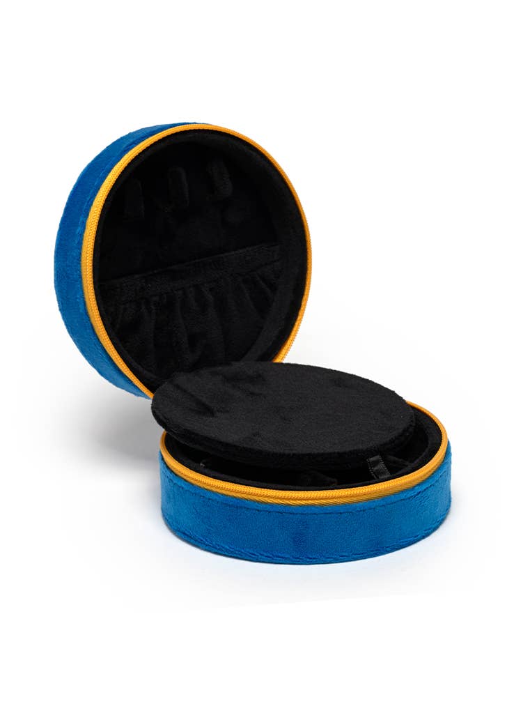 Velvet Jewelry Zip Case / Organizer - Caviar Tin - Blue