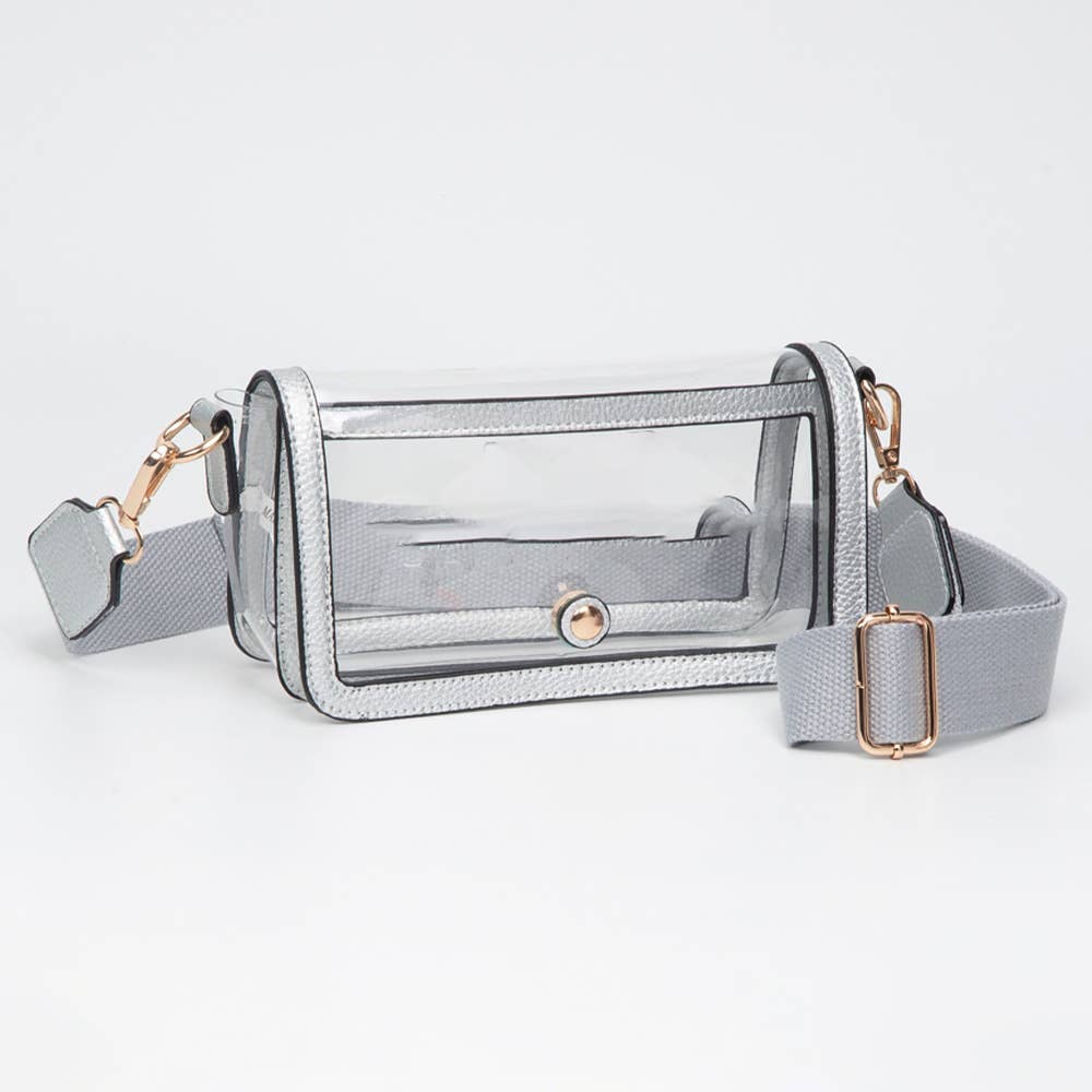 Flap Crossbody Bag-Transparent Rectangle