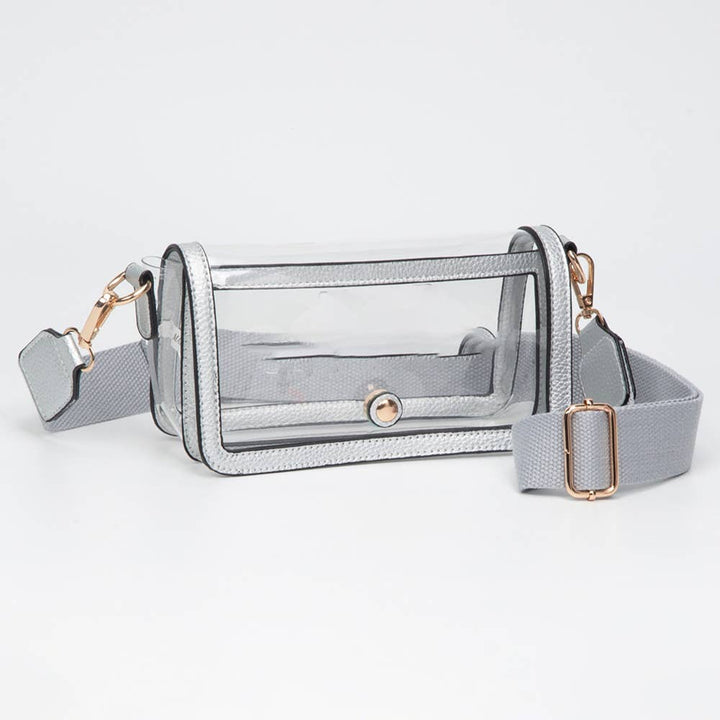 Flap Crossbody Bag-Transparent Rectangle