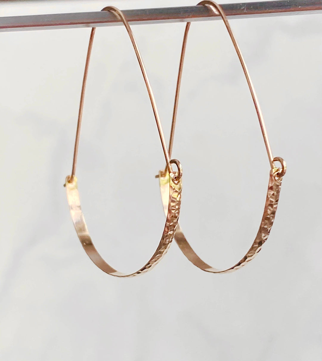 Earrings-Hammered swing hoops