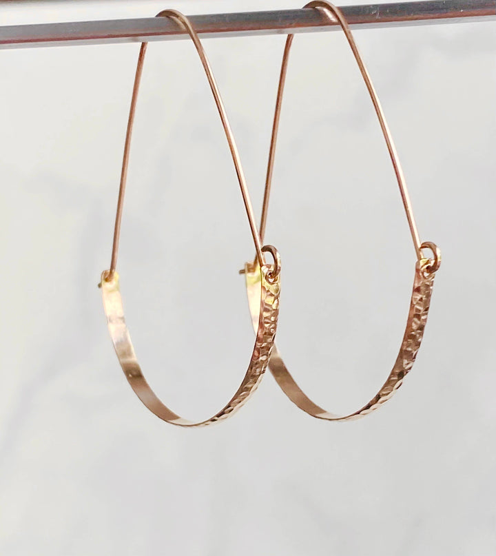 Earrings-Hammered swing hoops