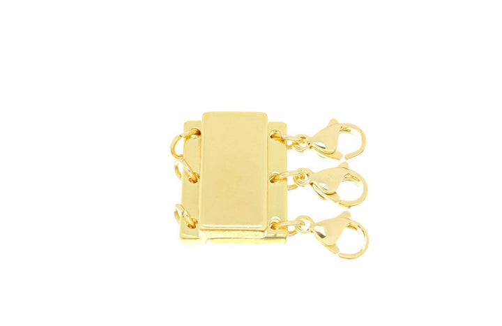 Strong Gold Magnetic Clasp Three Row for jewelry CLG400