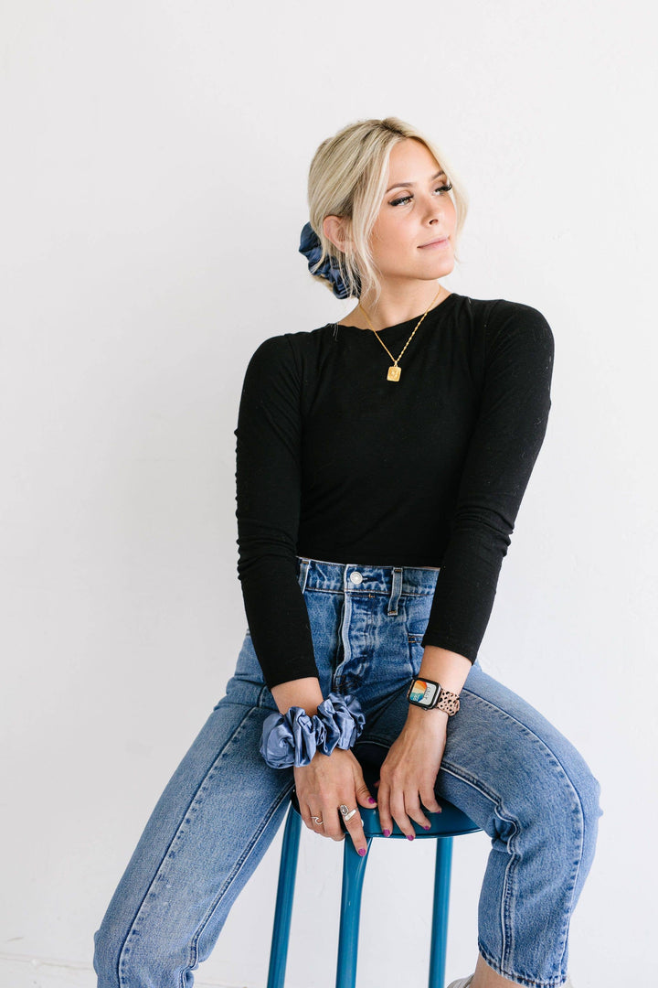 Midnight Moon Satin Jumbo Scrunchie