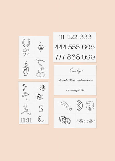 Lucky Girl Temporary Tattoo Pack