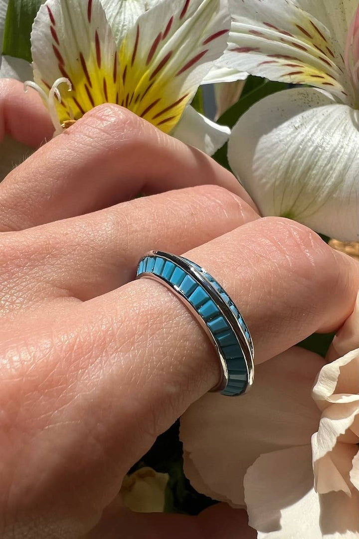 Ring-Yellow Gold + Turquoise Razor Edge