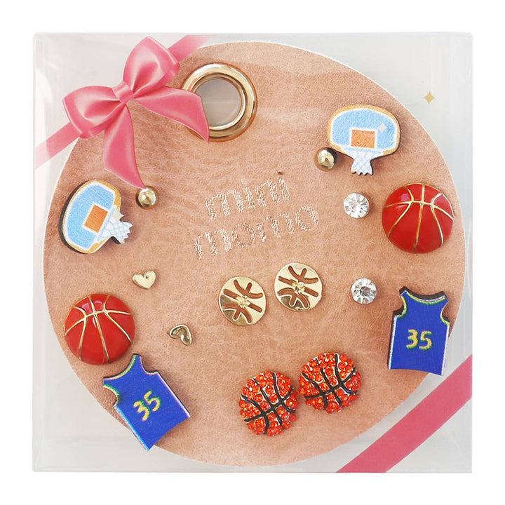 Sports Stud Earrings Multipack Assorted Set - Basketball