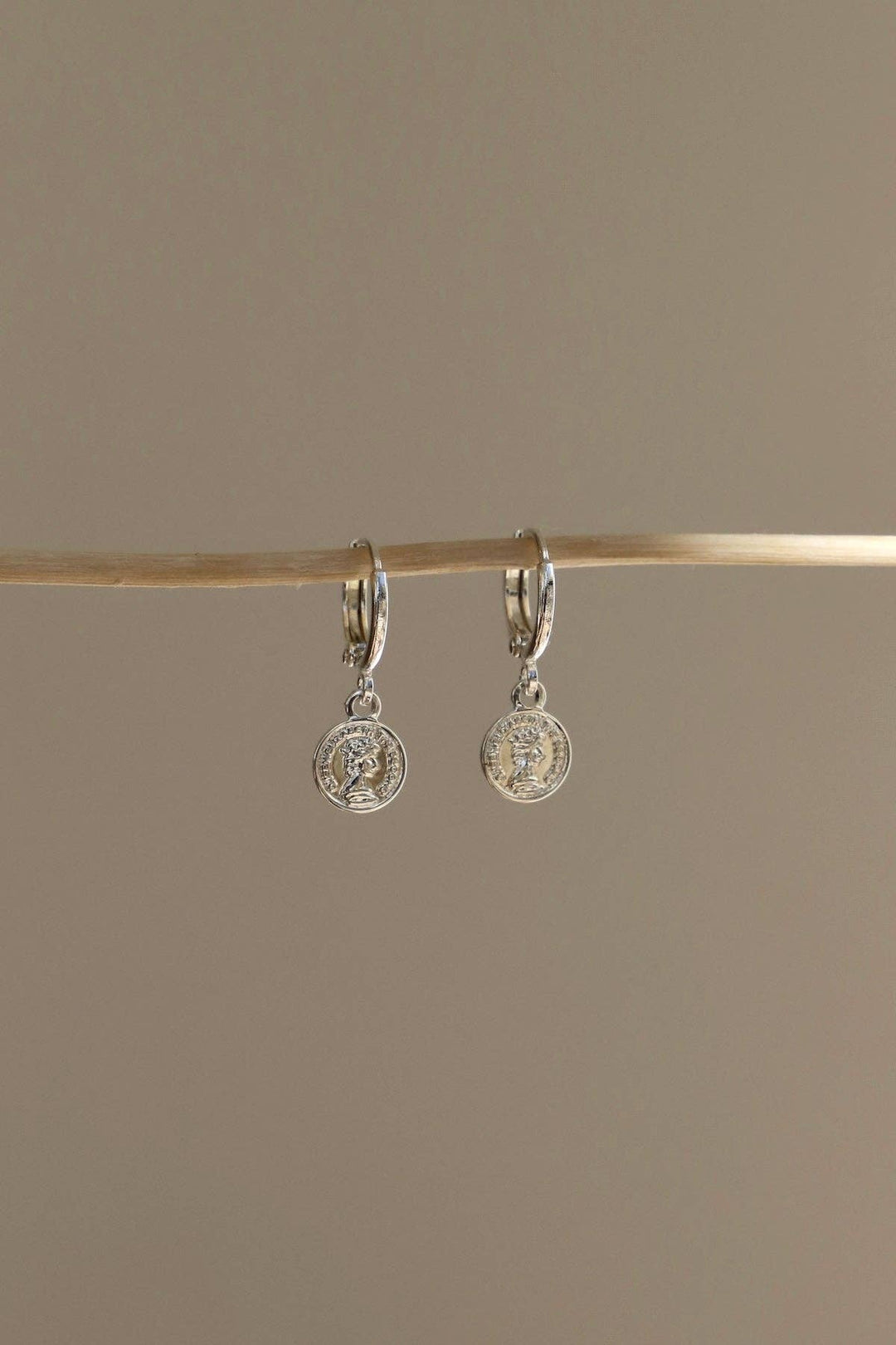 E1798 Silver Earrings-Mira Coin Huggies