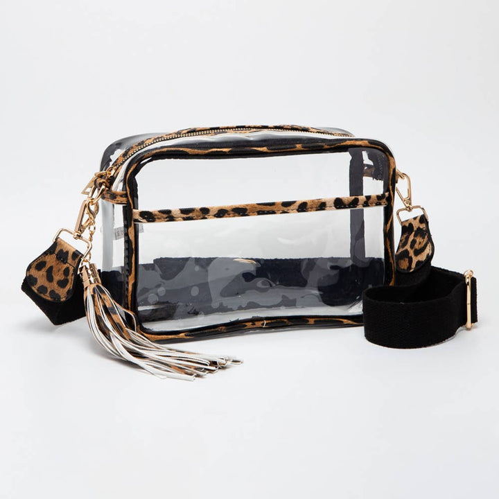 Tassel Crossbody Bag-Transparent