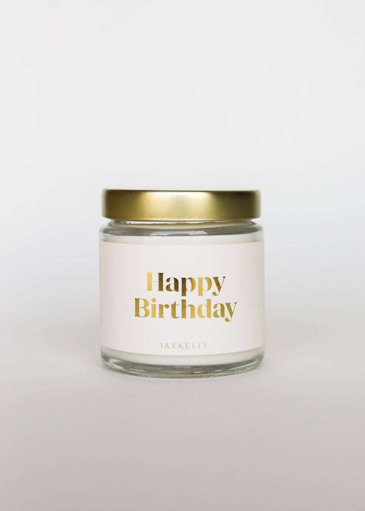 Candle 4oz-Happy Birthday Gold Celebration