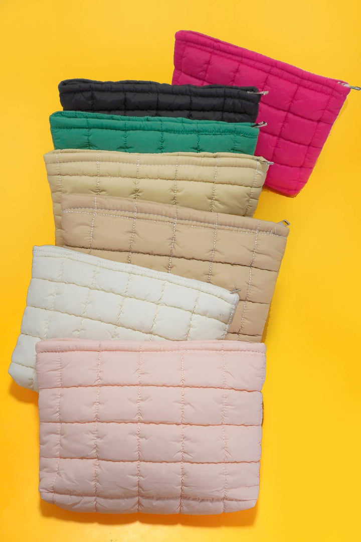 Cosmetic Bag-Quilted Puffy Clutch