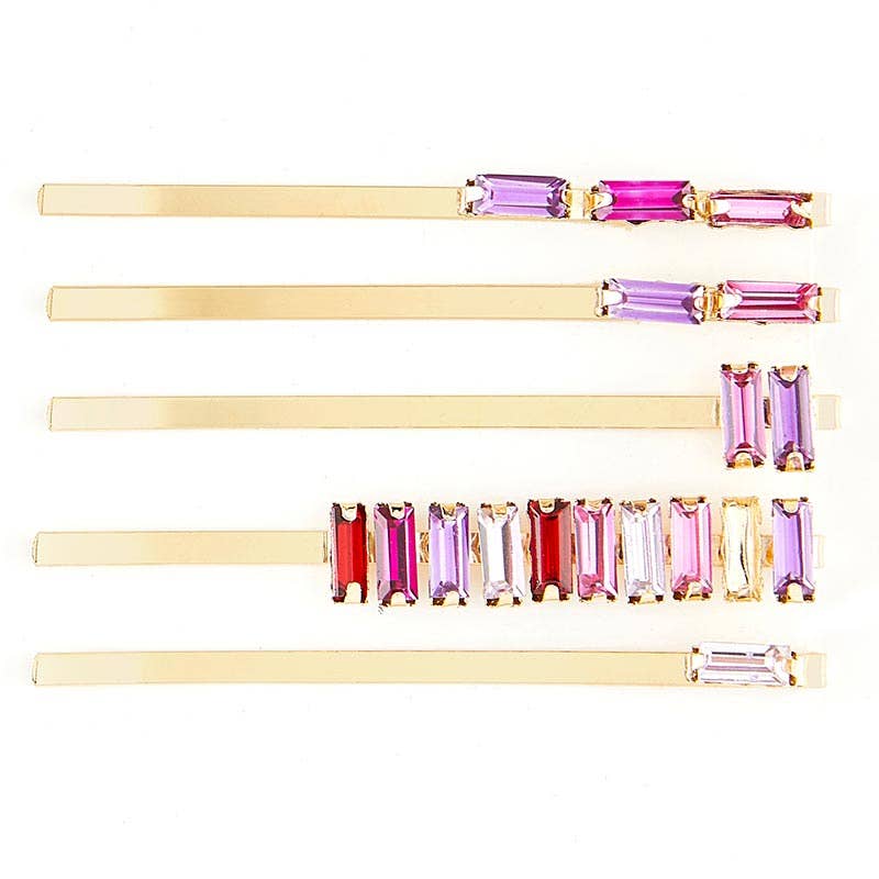Crystal Bobby Pins - Red Jewels