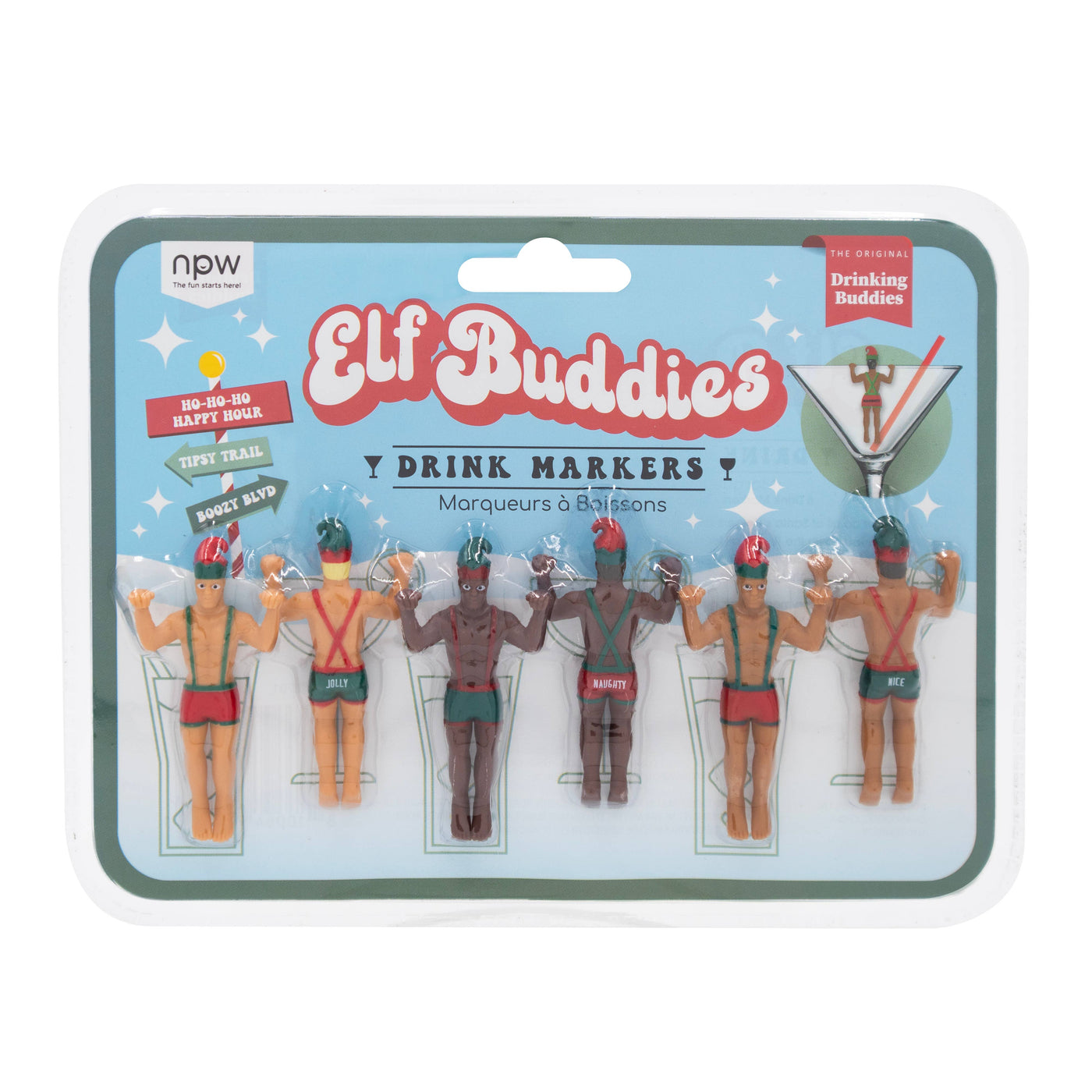 Elf Buddies Drink Markers - 6 Pack