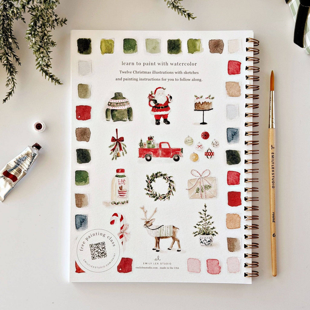 Watercolor Workbook-Classic Christmas