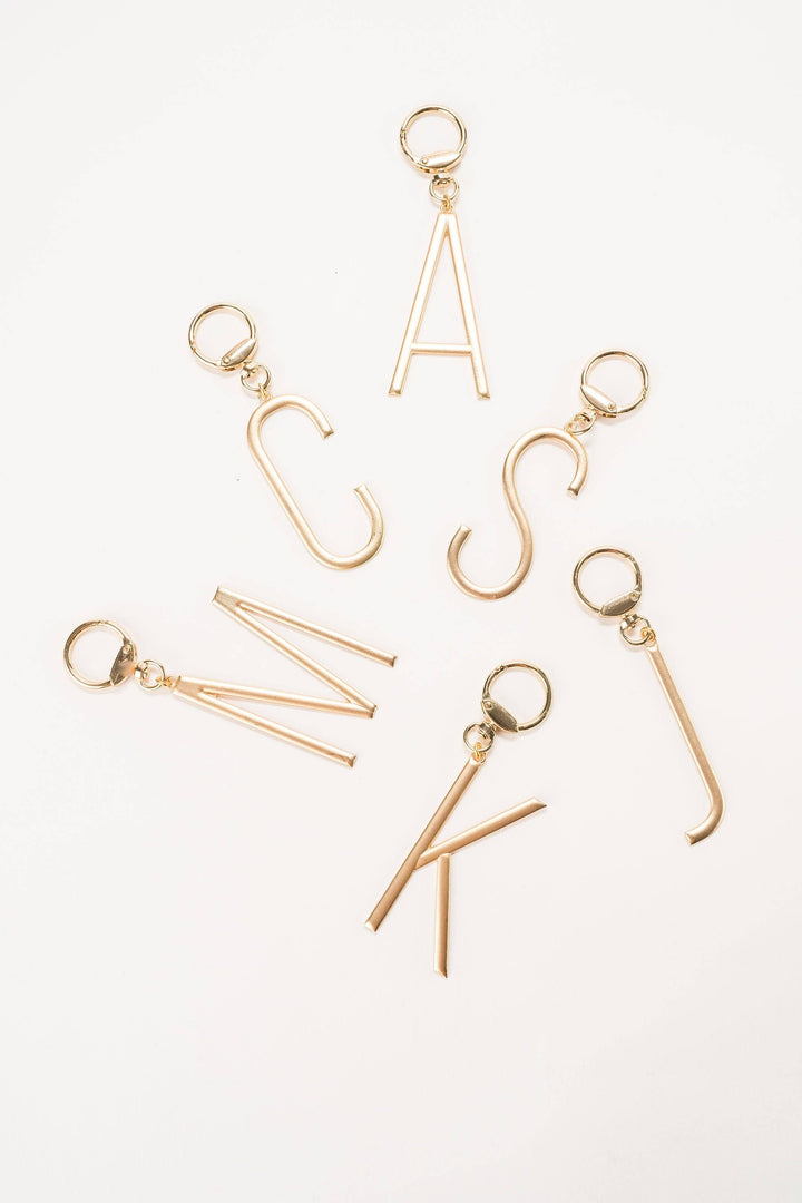 Gold Initial Bag Charm
