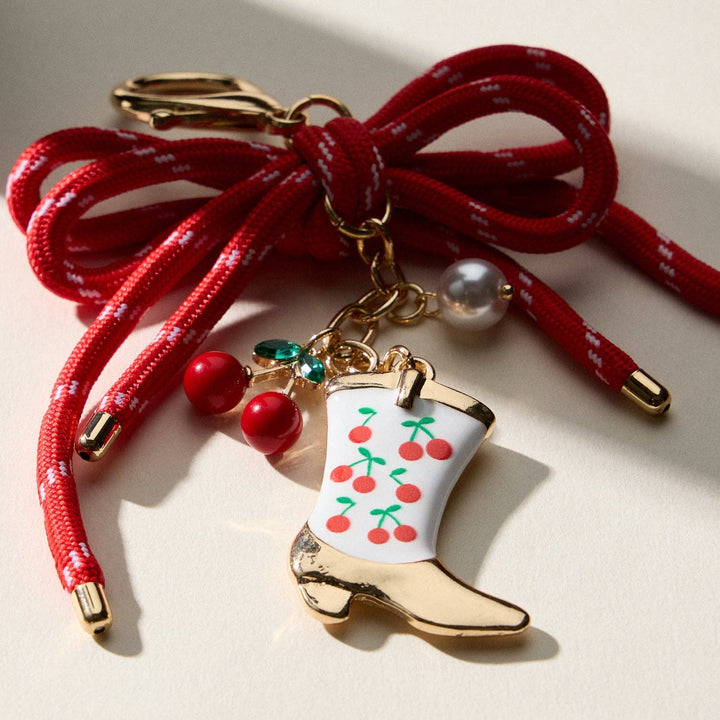 Pink Western Boots Enamel Keychain