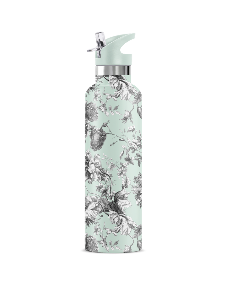 TOILE D'AMORE Jade Floral  | 25 oz Insulated Water Bottle
